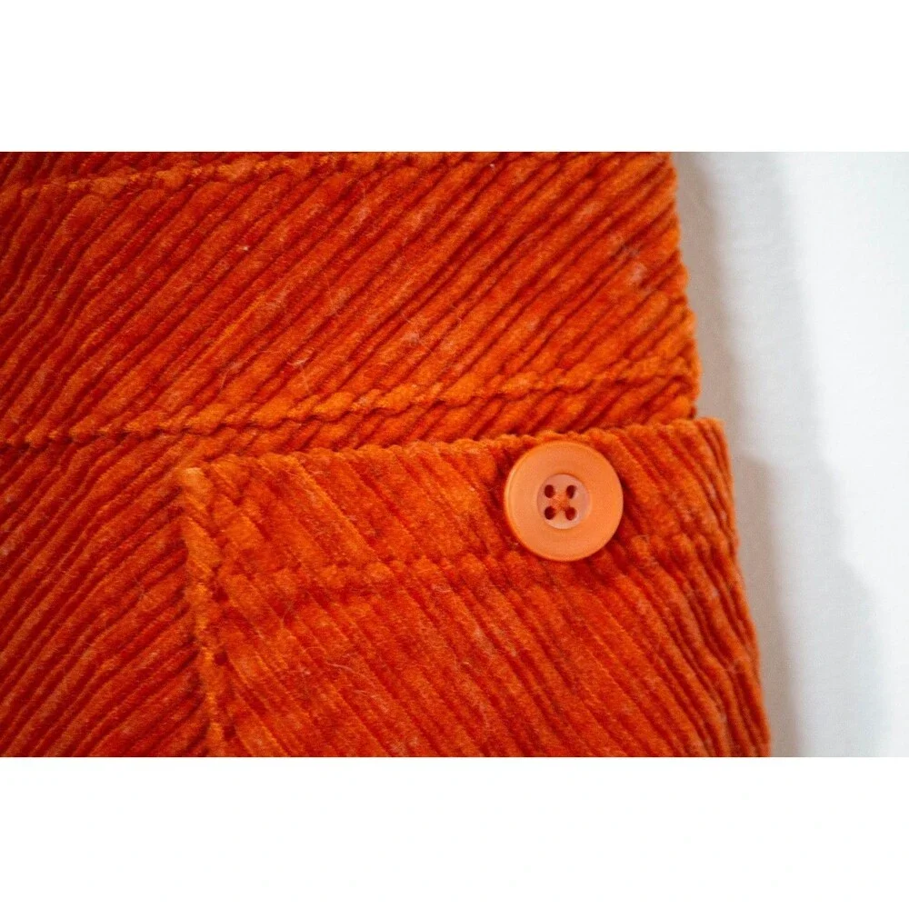 Vintage Gymboree Cute As A Button Corduroy Pinafore Jumper Dress Rust Size 3